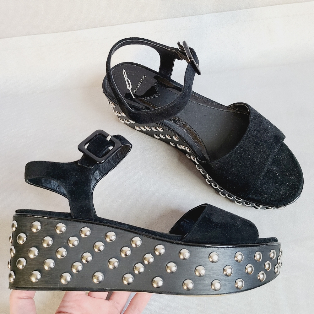 B Brian Atwood Franki Suede Platform Sandals